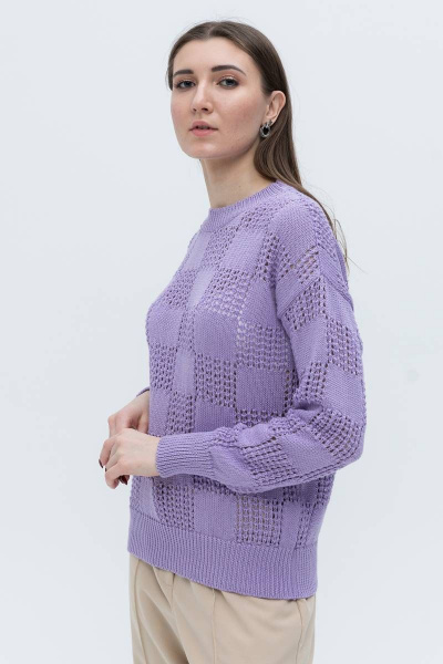 Фиолетовый хлопковый джемпер с легкой дышащей тканью Romgil 689ХТЗ сиреневый - фото 3