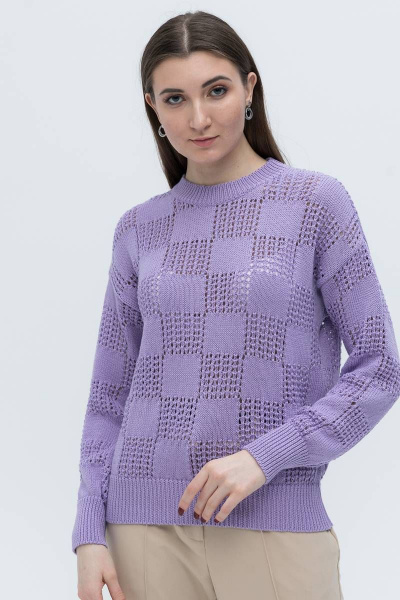 Фиолетовый хлопковый джемпер с легкой дышащей тканью Romgil 689ХТЗ сиреневый - фото 1