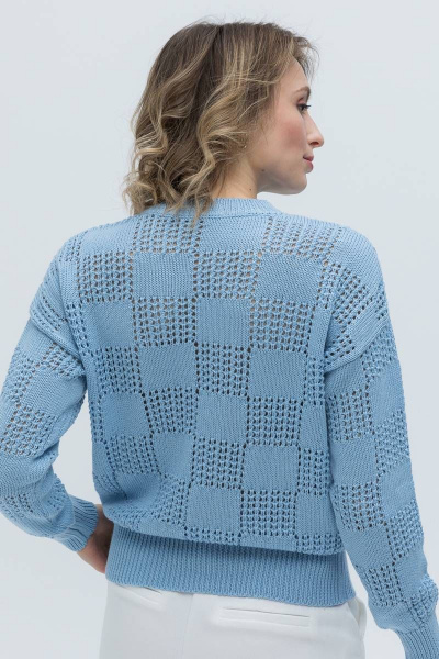 Голубой хлопковый джемпер с эргономичным дизайном Romgil 689ХТЗ голубой - фото 2