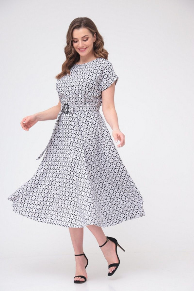 Жакет, платье T&N 7228 бело-черный_ромб - фото 14