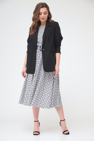 Жакет, платье T&N 7228 бело-черный_ромб - фото 13