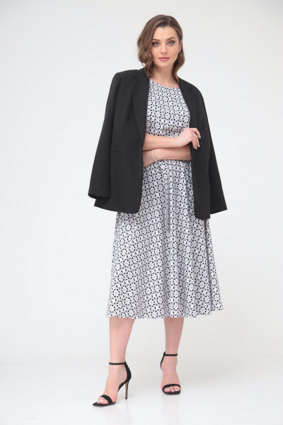 Жакет, платье T&N 7228 бело-черный_ромб - фото 11