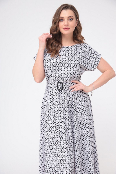 Жакет, платье T&N 7228 бело-черный_ромб - фото 9