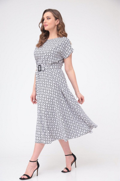 Жакет, платье T&N 7228 бело-черный_ромб - фото 8