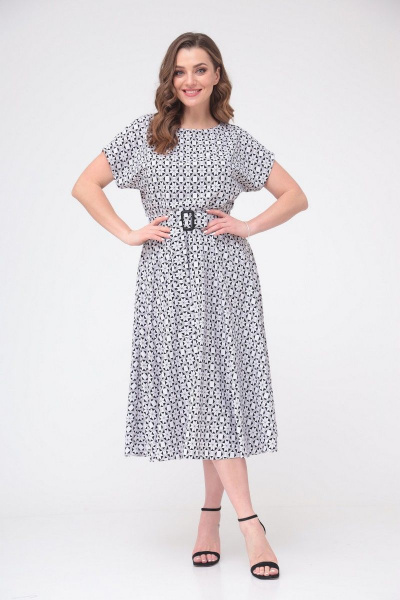 Жакет, платье T&N 7228 бело-черный_ромб - фото 2