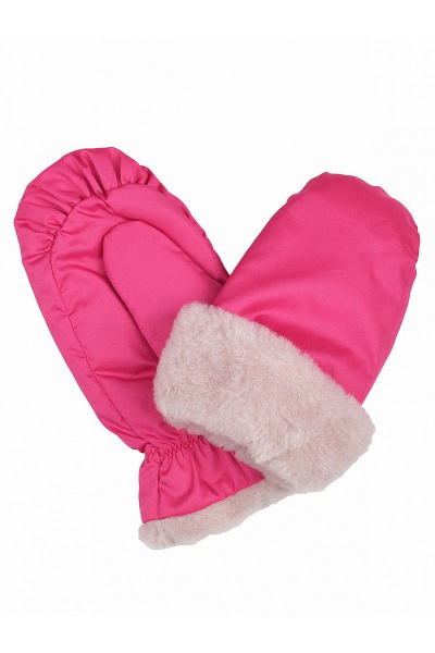 Варежки из искусственного меха и плащевой ткани для зимы ACCENT 1269 фуксия - фото 1