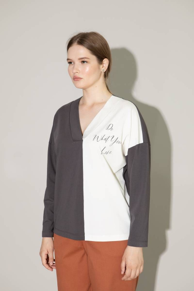 Джемпер с V-образным вырезом и зауженной линией Femme & Devur 30520 1.62BF(170) - фото 4