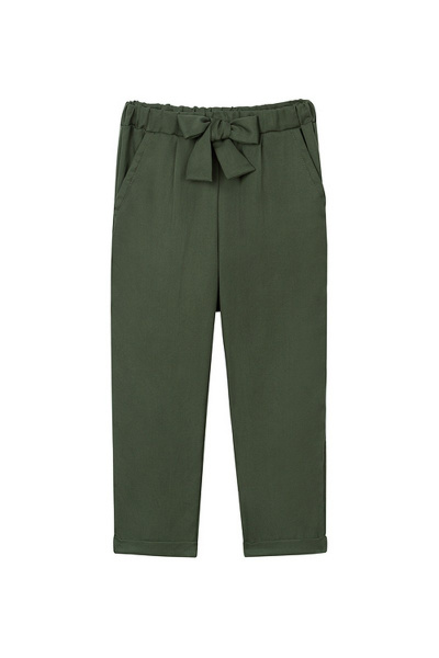 Комфортные свободные брюки из волокнистой ткани для девочки Bell Bimbo 191174 зеленый - фото 1