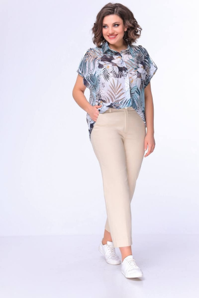 Бежевые летние джинсовые брюки с регулируемой длиной Swallow 462 бежевый - фото 4