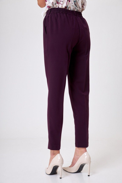 Классические брюки из хлопка с боковыми карманами Anelli 518 винный - фото 3