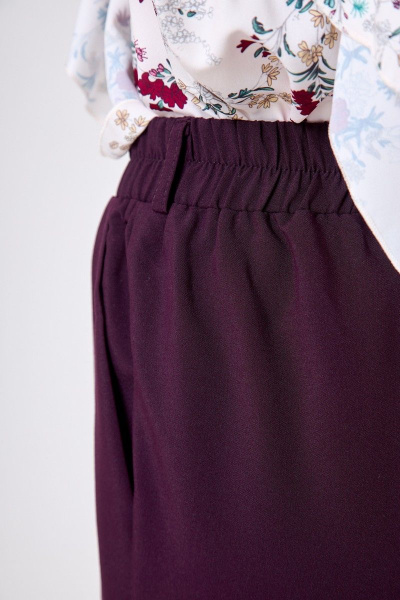 Классические брюки из хлопка с боковыми карманами Anelli 518 винный - фото 4