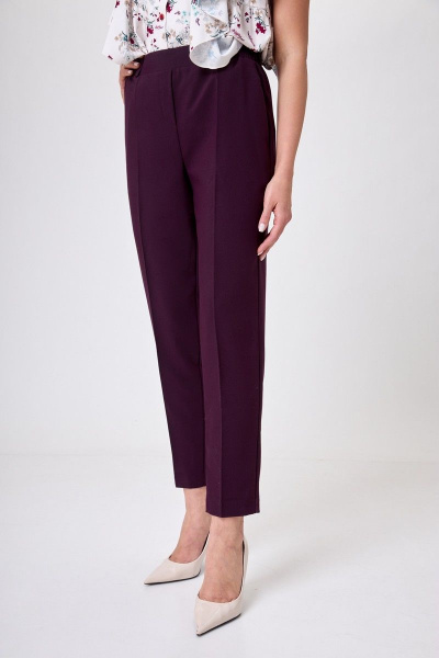 Классические брюки из хлопка с боковыми карманами Anelli 518 винный - фото 1