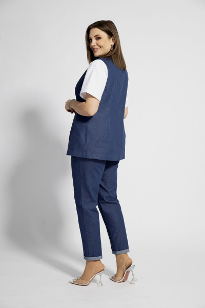Брюки, жилет BegiModa 3024 тёмно-синий - фото 4