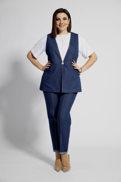 Жилет BegiModa 7003 темно-синий - фото 5