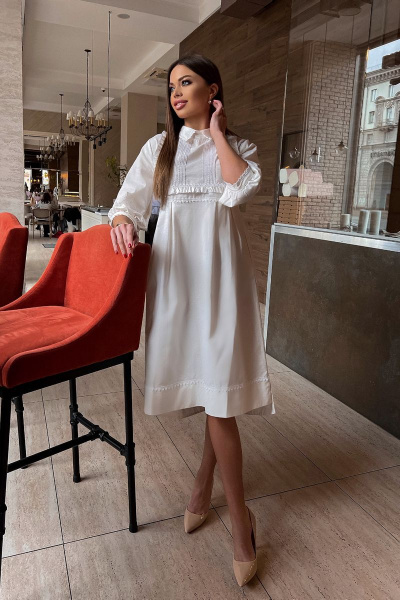 Платье из хлопка с кружевами и воланами Pavlova 139 - фото 3