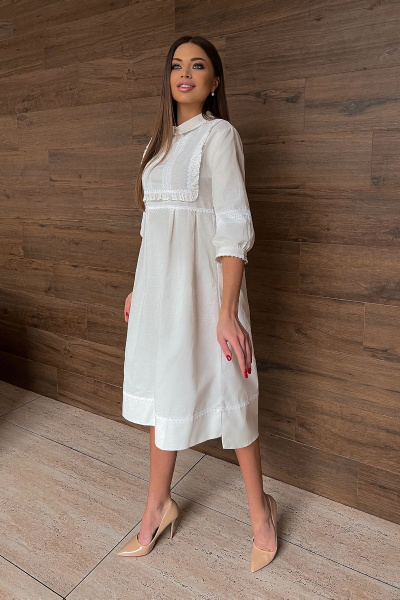 Платье из хлопка с кружевами и воланами Pavlova 139 - фото 1