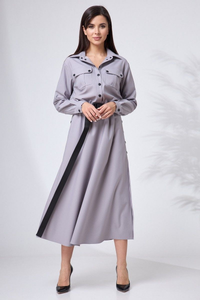 Платье полуприлегающего силуэта с воротником и манжетами Angelina & Сompany 681 - фото 5