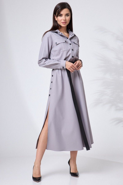 Платье полуприлегающего силуэта с воротником и манжетами Angelina & Сompany 681 - фото 4