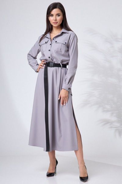 Платье полуприлегающего силуэта с воротником и манжетами Angelina & Сompany 681 - фото 1