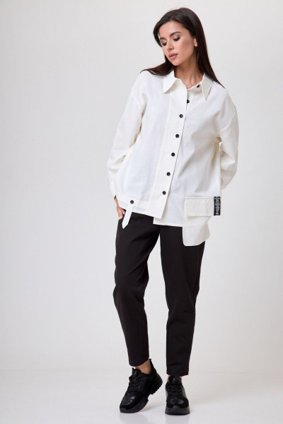 Рубашка Anelli 1252 белый_лен - фото 2
