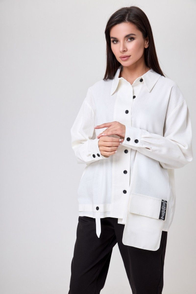 Рубашка Anelli 1252 белый_лен - фото 1
