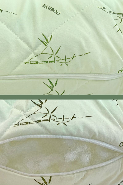 Подушка зеленая из хлопка с бамбуковым волокном Файбертек 68*48.С.Б - фото 4