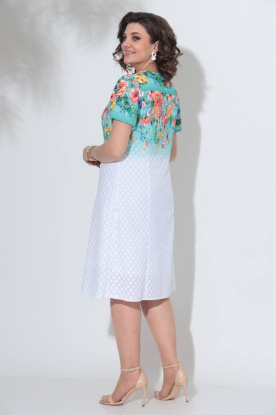 Платье Romanovich Style 1-2356 бирюза/белый - фото 5