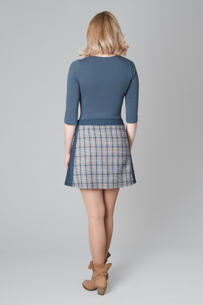 Трапециевидная юбка на запах из ткани в клетку Ouarida 19Ю061 - фото 5