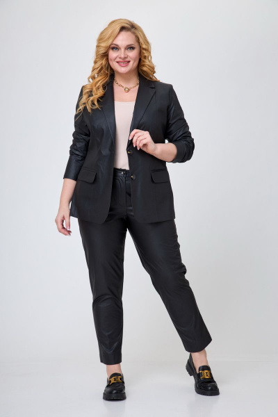 Брюки, жакет БелЭльСтиль 203-1 11 22+586-1 04 22 черная-кожа - фото 5