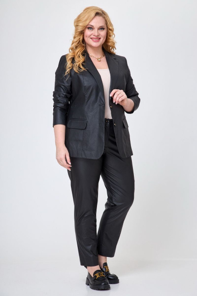 Брюки, жакет БелЭльСтиль 203-1 11 22+586-1 04 22 черная-кожа - фото 1