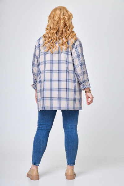 Жакет БелЭльСтиль 409-1 67 22 голубая-клетка - фото 4