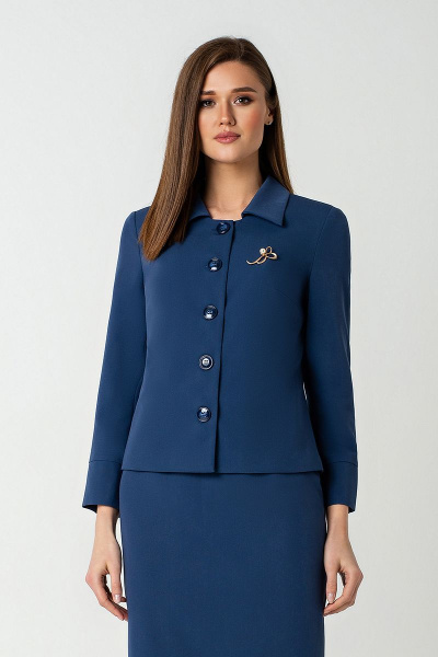 Жакет, юбка MARIKA 451 тёмно-синий - фото 4