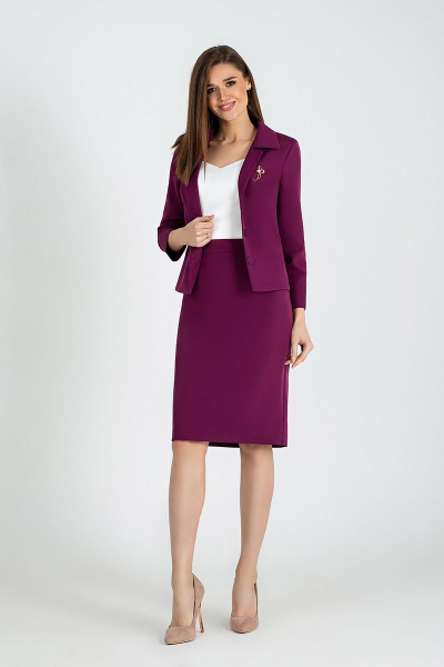 Жакет, юбка MARIKA 451 бордовый - фото 3