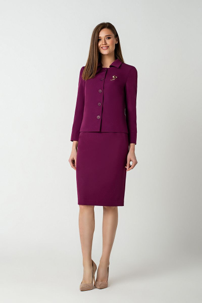 Жакет, юбка MARIKA 451 бордовый - фото 1