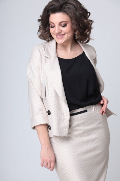 Жакет, юбка Bonna Image 585 бежевый - фото 9