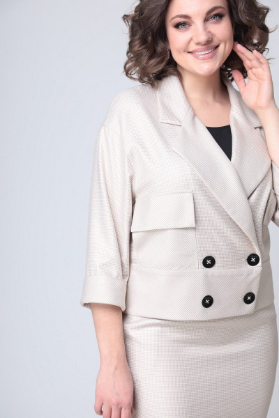 Жакет, юбка Bonna Image 585 бежевый - фото 4