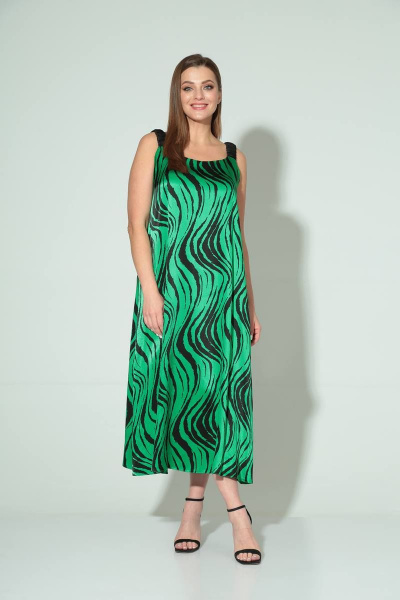 Платье расширенного силуэта из вискозы с поясом TVIN 4035 - фото 6