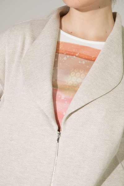 Бежевый жилет из трикотажа и хлопка на каждый день Femme & Devur 70872 1.32BF(170) - фото 7