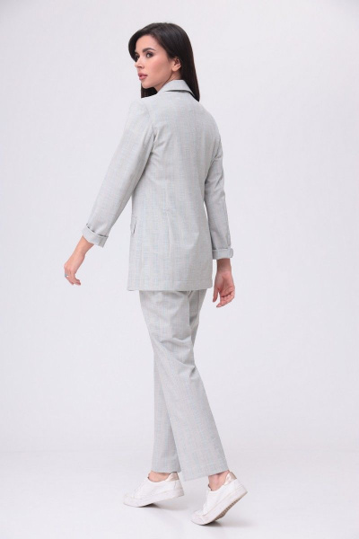 Брюки, жакет, ремень, футболка T&N 7234 серый_бирюза - фото 9