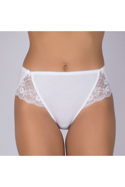 Трусы из хлопкового трикотажа с кружевной отделкой Verally 150-3 белый - фото 1