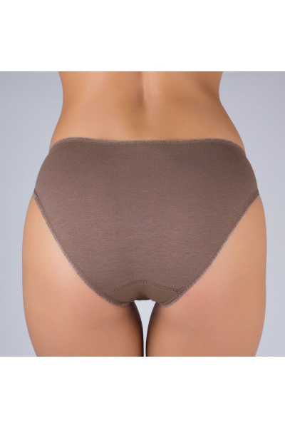 Трусы из хлопкового трикотажа с кружевной отделкой и коричневым цветом Verally 1064-2 перец - фото 3