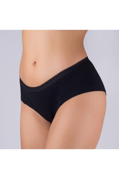 Брифы из хлопка с эластаном и обработкой швов Verally 1157-1 черный - фото 2