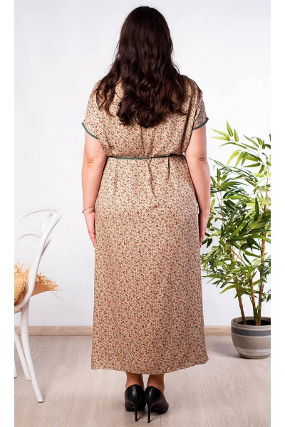 Платье А-силуэта из вискозы с разрезами и поясом Camelia 21211 1 - фото 4