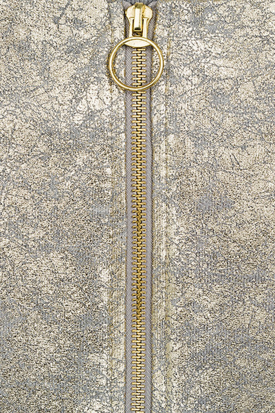 Желтая юбка-трапеция из трикотажа с металлическим эффектом Bell Bimbo 190060 золото - фото 3