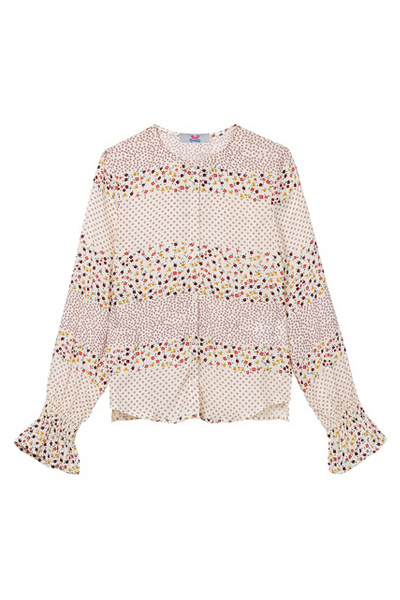 Романтичная блузка на пуговицах с сборками Bell Bimbo 191197 набивной - фото 1