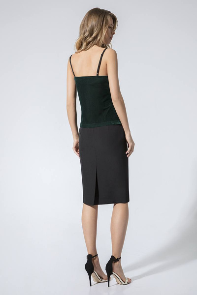 Блуза, юбка LaVeLa L2329 черный/изумрудный - фото 4