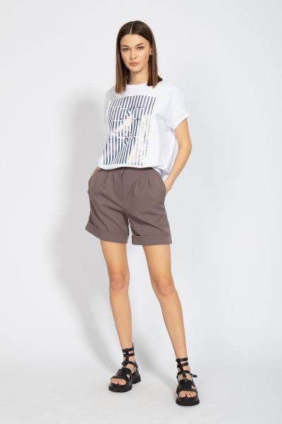 Майка свободного кроя из хлопка с цифровым принтом летучая мышь Kivviwear 4072.01 - фото 10