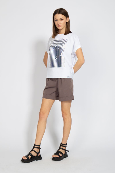 Майка свободного кроя из хлопка с цифровым принтом летучая мышь Kivviwear 4072.01 - фото 9