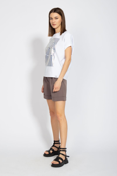 Майка свободного кроя из хлопка с цифровым принтом летучая мышь Kivviwear 4072.01 - фото 4