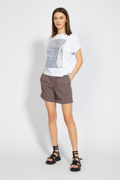 Майка свободного кроя из хлопка с цифровым принтом летучая мышь Kivviwear 4072.01 - фото 3